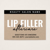 Premium Öko Kraft Lip Filler Aftercare Card (Vorderseite)