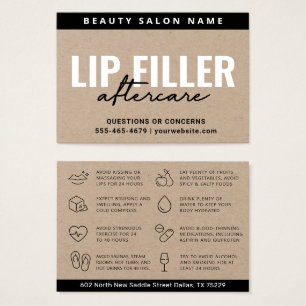 Premium Öko Kraft Lip Filler Aftercare Card
