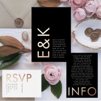 Premium Onyx Ultra Monogram Wedding Real ROSE GOLD