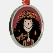 Premium-Ornament, Herbstmädchen Ornament Aus Metall (Rechts)