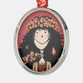 Premium-Ornament, Herbstmädchen Ornament Aus Metall (Links)