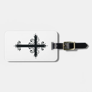 Premium-Ornamentales geschnitztes Kreuz Kunstwerk Gepäckanhänger