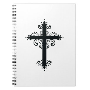 Premium-Ornamentales geschnitztes Kreuz Kunstwerk Notizblock