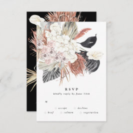 Premium Pampas Grass Blume Tropisch Elegant Schwar RSVP Karte