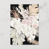 Premium Pampas Grass Floral Black Elegante Hochzei Begleitkarte (Rückseite)