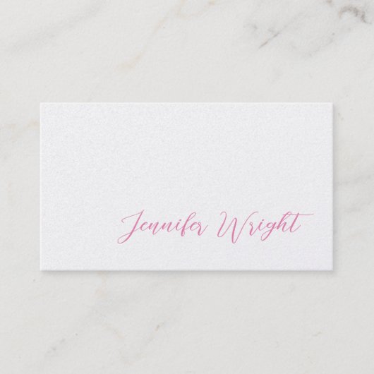 Premium Pearl Berufliche Minimalistische Kalligrap Visitenkarte (Vorderseite)