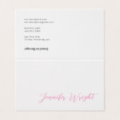 Premium Pearl Berufliche Minimalistische Kalligrap Visitenkarten (Außenseite Aufgefaltet)