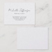 Premium Pearl Black & White Modern Minimalist Chic Visitenkarte (Vorne/Hinten)