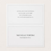 Premium Pearl Elegante Schlicht Einfach Minimalist Visitenkarten (Außenseite Aufgefaltet)