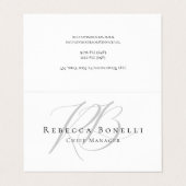 Premium Pearl Exclusive Unique Modern Monogram Visitenkarten (Außenseite Aufgefaltet)