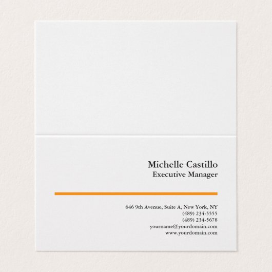 Premium Pearl Professional Minimalist Modern Plain Visitenkarten (Außenseite Aufgefaltet)