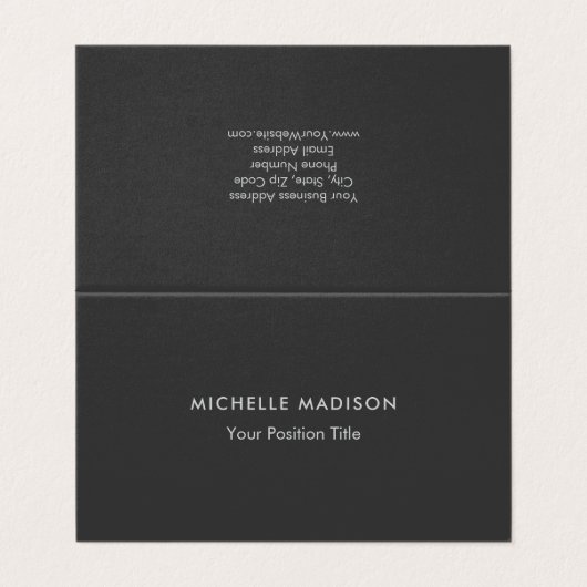 Premium Pearl Trendy Minimalistisch Beruflich Schl Visitenkarten (Außenseite Aufgefaltet)