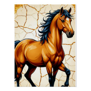 Premium Pferd Elegantes Hengst-Wandbild Poster