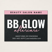 Premium Pink BB Glow Facial After Care Card (Vorderseite)