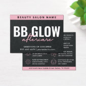 Premium Pink BB Glow Facial After Care Card (Schreibtisch)