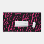 Premium Pink Girl Boss Modern Ultra | Schreibtischunterlage (Tastatur & Maus)