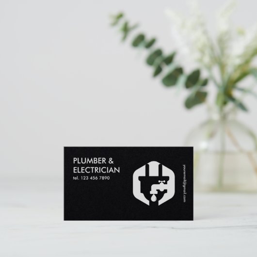 Premium Plumber & Electrical Visitenkarte (Stehend Vorderseite)