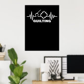 Premium-Quiltierstoff | Funny Quilly Lovers Poster (Heimbüro)