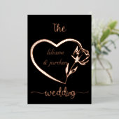 Premium Real Gold Elegante Monogram Black Foil in Folieneinladung (Stehend vorne)