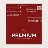 Premium Red Business Visitenkarten (Außenseite Aufgefaltet)