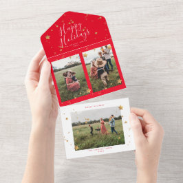 Premium Red Multi Foto Startnight Weihnachten All In One Einladung