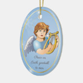 Premium Round Ornament, Angel Boy Keramik Ornament (Links)