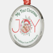 Premium Round Ornament - Mein erstes Weihnachtsfes Aus Metall (Links)