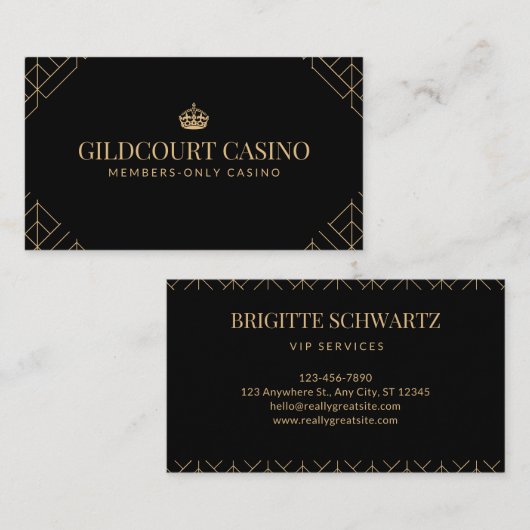 Premium Royal Black & Gold Klasse Business Card Visitenkarte (Vorne/Hinten)