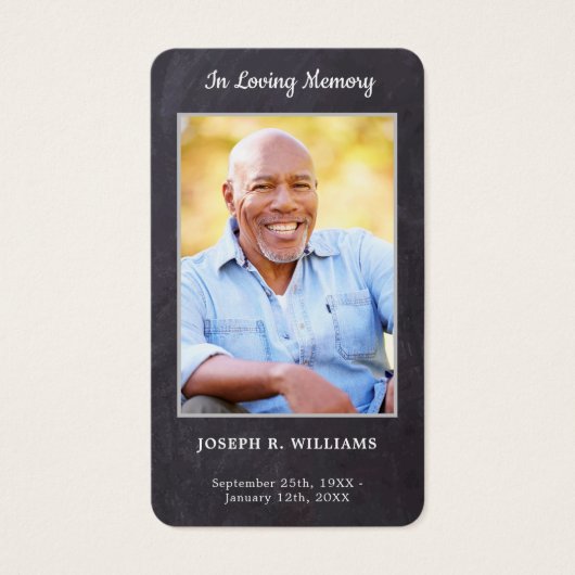 Premium Rustic Foto Beerdigung Gedenkkarte (Vorderseite)