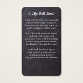 Premium Rustic Memorial Foto Beerdigungskarte (Rückseite)