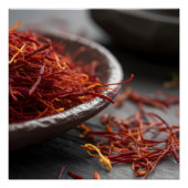 Premium Saffron Threads Extreme Macro Close Up Lux Poster (Vorderseite)