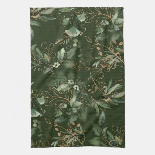 Premium Sage Modern Eukalyptus Green Geschirrtuch (Vertikal)