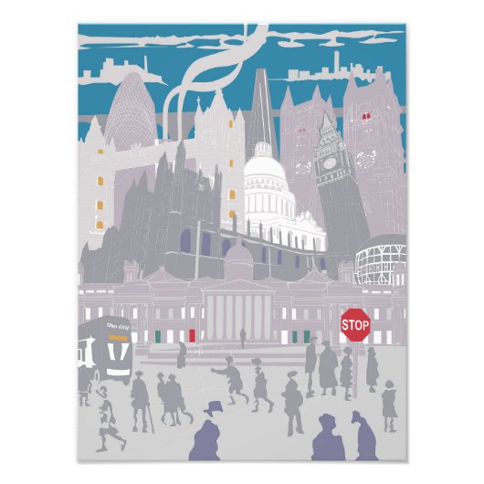 Premium Satin Foto Paper London Skyline Ilustrati (Vorne)