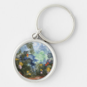Premium-Schlüsselanhänger, Aquarell Blumenpfad Schlüsselanhänger