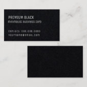 Premium schwarz minimalistisch elegant visitenkarte (Vorne/Hinten)