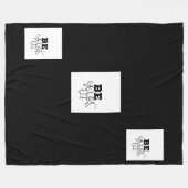 Premium Sei selbst schwarz & weiß Fleece Blanket. (Vorderseite (Horizontal))