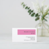 Premium Seide Minimalistisch Moderne Rosa Weiß Visitenkarte (Stehend Vorderseite)