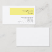 Premium Seide Minimalistisch Modernes Gelbweiß Visitenkarte (Vorne/Hinten)