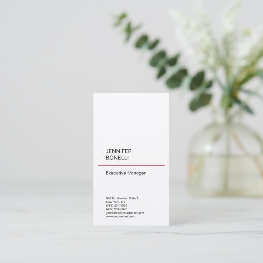 Premium Seide schlicht minimalistisch modern und t Visitenkarte (Stehend Vorderseite)