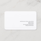 Premium Seide Schlicht Weiblich Minimalistisch Wei Visitenkarte (Rückseite)