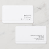 Premium Seide Schlicht Weiblich Minimalistisch Wei Visitenkarte (Vorne/Hinten)