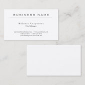 Premium Seide Weiß Minimalistisch Moderne Schlicht Visitenkarte (Vorne/Hinten)