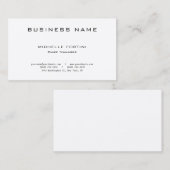 Premium Seide Weiß Minimalistisch Moderne Schlicht Visitenkarte (Vorne/Hinten)