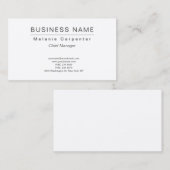 Premium Seide Weiß Minimalistisch Moderne Schlicht Visitenkarte (Vorne/Hinten)