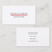 Premium Silber Minimalistisch Beruflich Visitenkarte (Vorne/Hinten)