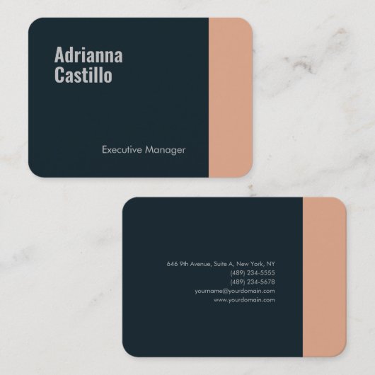 Premium Silber Minimalistisch Moderner Schlichter Visitenkarte (Vorne/Hinten)