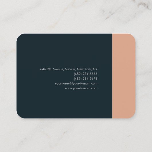 Premium Silber Minimalistisch Moderner Schlichter Visitenkarte (Rückseite)