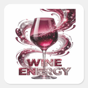 Premium Silber WINE ENERGY Sticker Druck