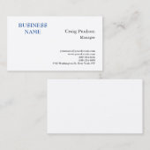 Premium Silk Blau Weiß Minimalistisch modern Visitenkarte (Vorne/Hinten)