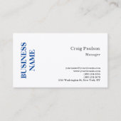 Premium Silk Blau Weiß Minimalistisch modern Visitenkarte (Vorderseite)